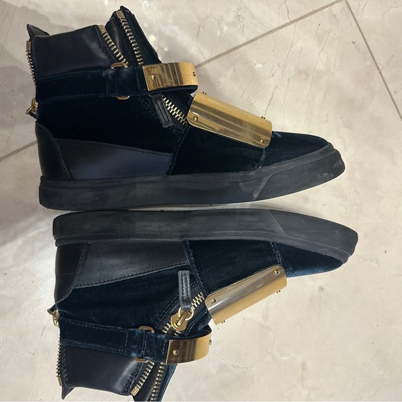 Giuseppe Zanotti Donna Metallic Patent Leather High Top Sneakers Shoes - Picture 4 of 7